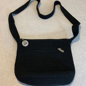 Black shoulder bag, knit , The Sak . Good to new condition. 1 pocket